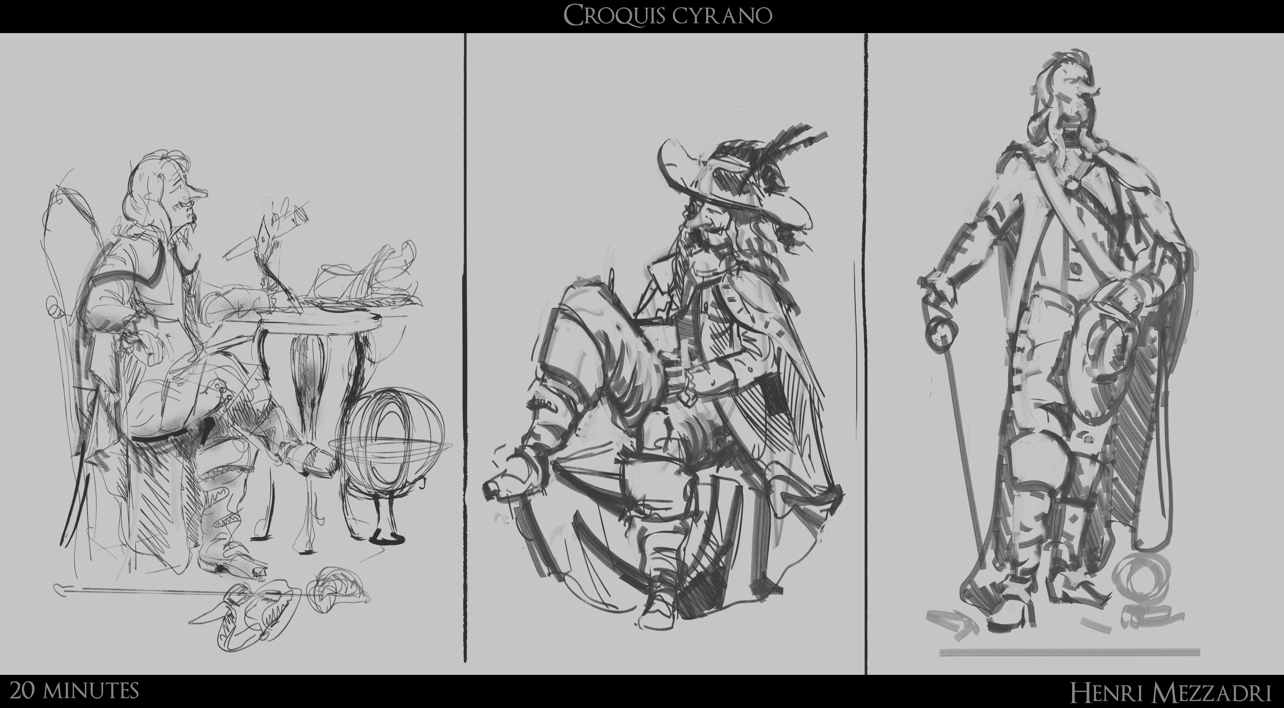 Croquis Cyrano de Bergerac — Henri Mezzadri